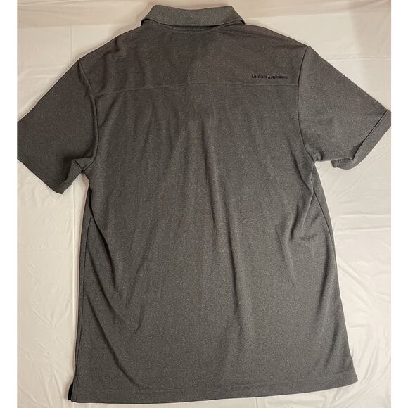 Under Armour Polo Shirt Mens Medium Dark Gray Performance Loose Heatgear - Picture 7 of 8